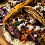 Steak Tacos with Chipotle Sauce & Roasted Cabbage Slaw