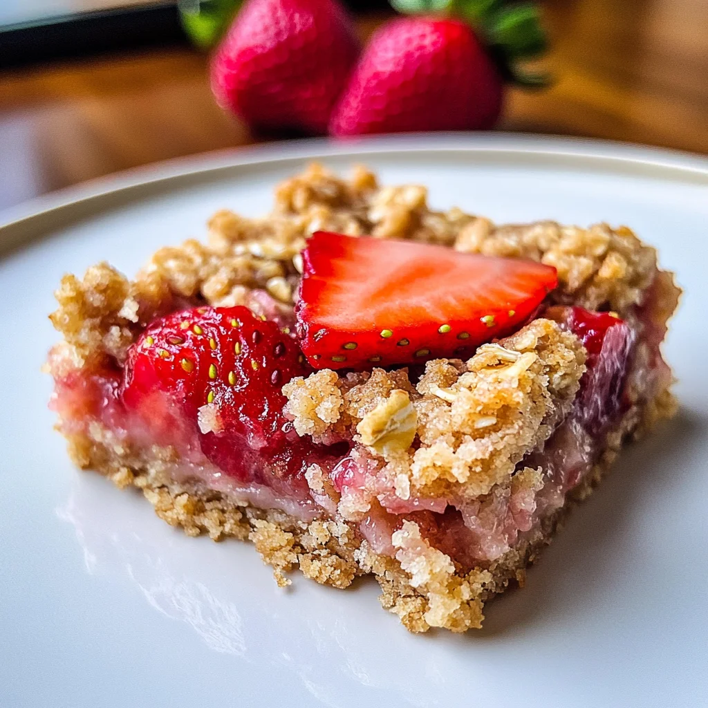 Strawberry Oatmeal Crumble Bars