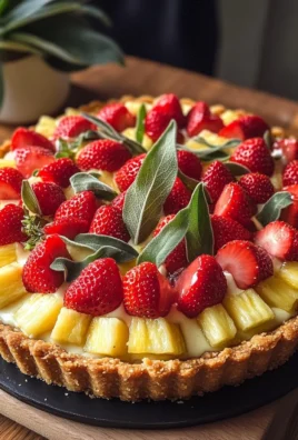 Tarte aux fraises et sauge ananas