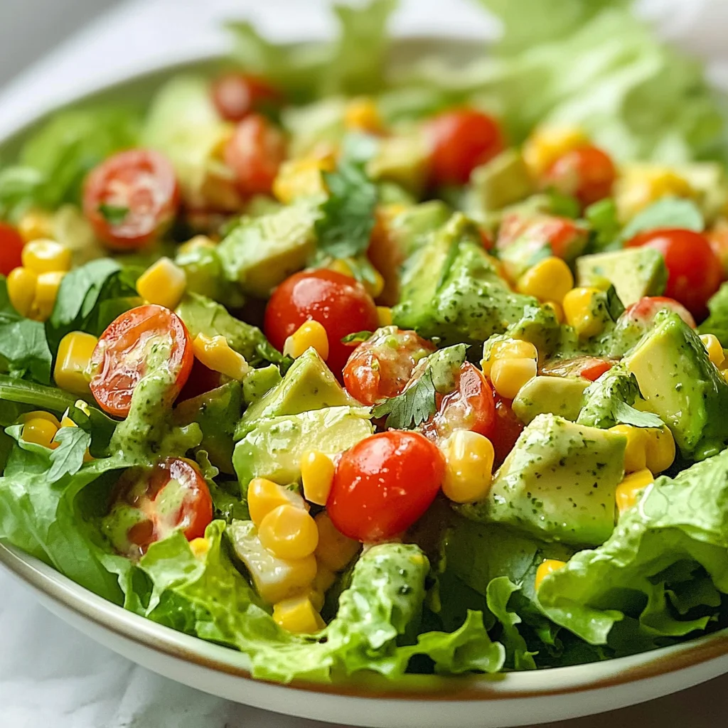 Avocado Salad with Lime Cilantro Dressing