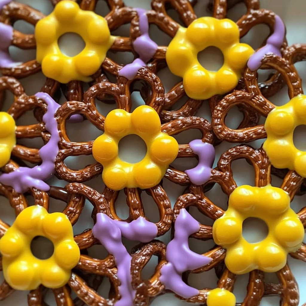 Chocolate Covered Pretzel Flowers