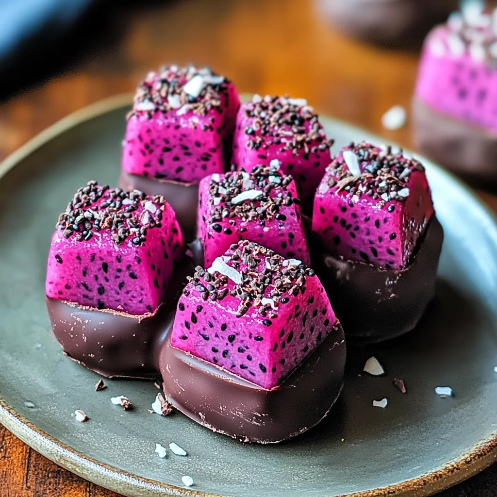 Dark Chocolate Dragon Fruit Coconut Treats for Guilt-Free Joy