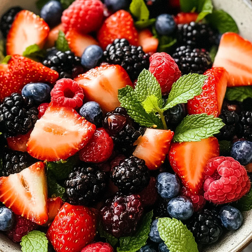 Fresh Berry Salad with Honey and Mint