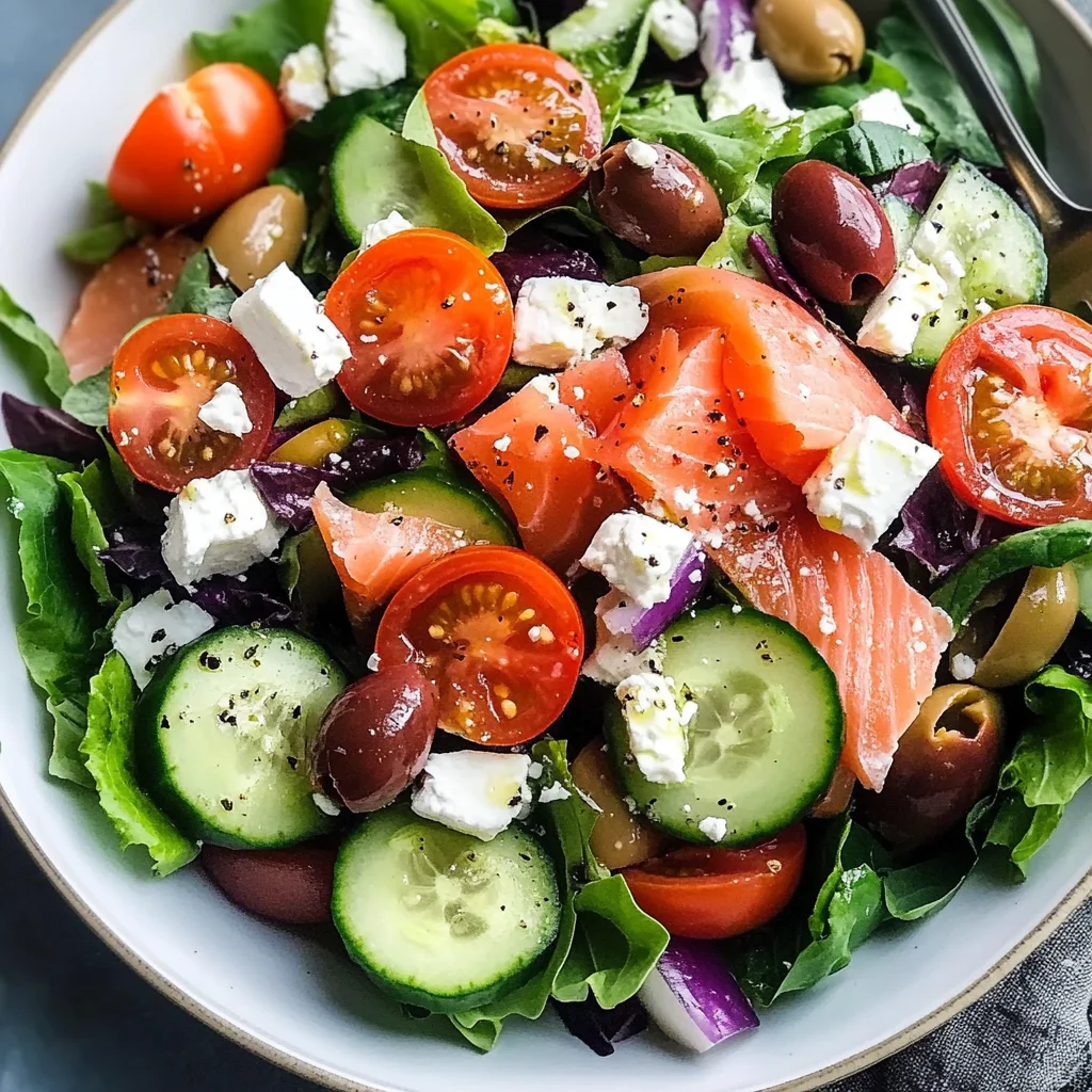 Smoked Salmon Greek Salad