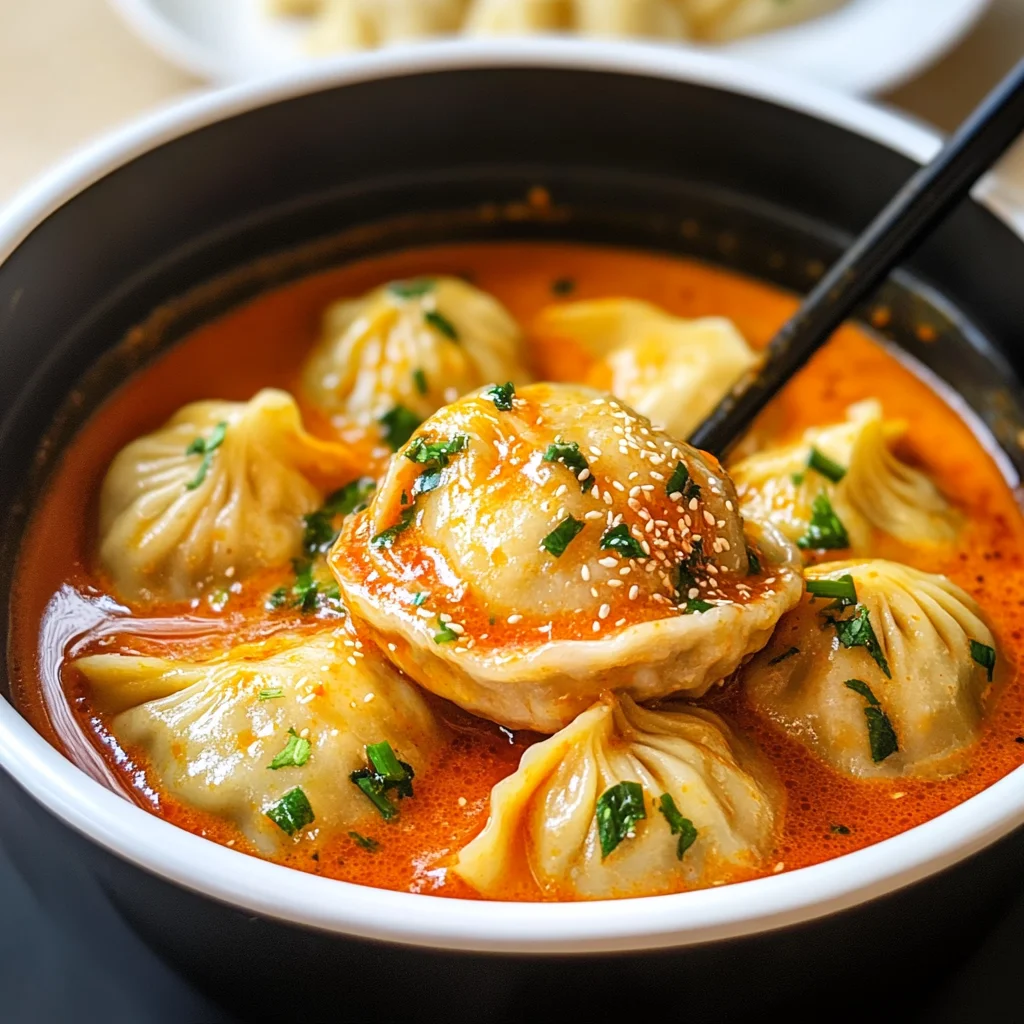 Soup Dumplings in Creamy Gochujang Sauce