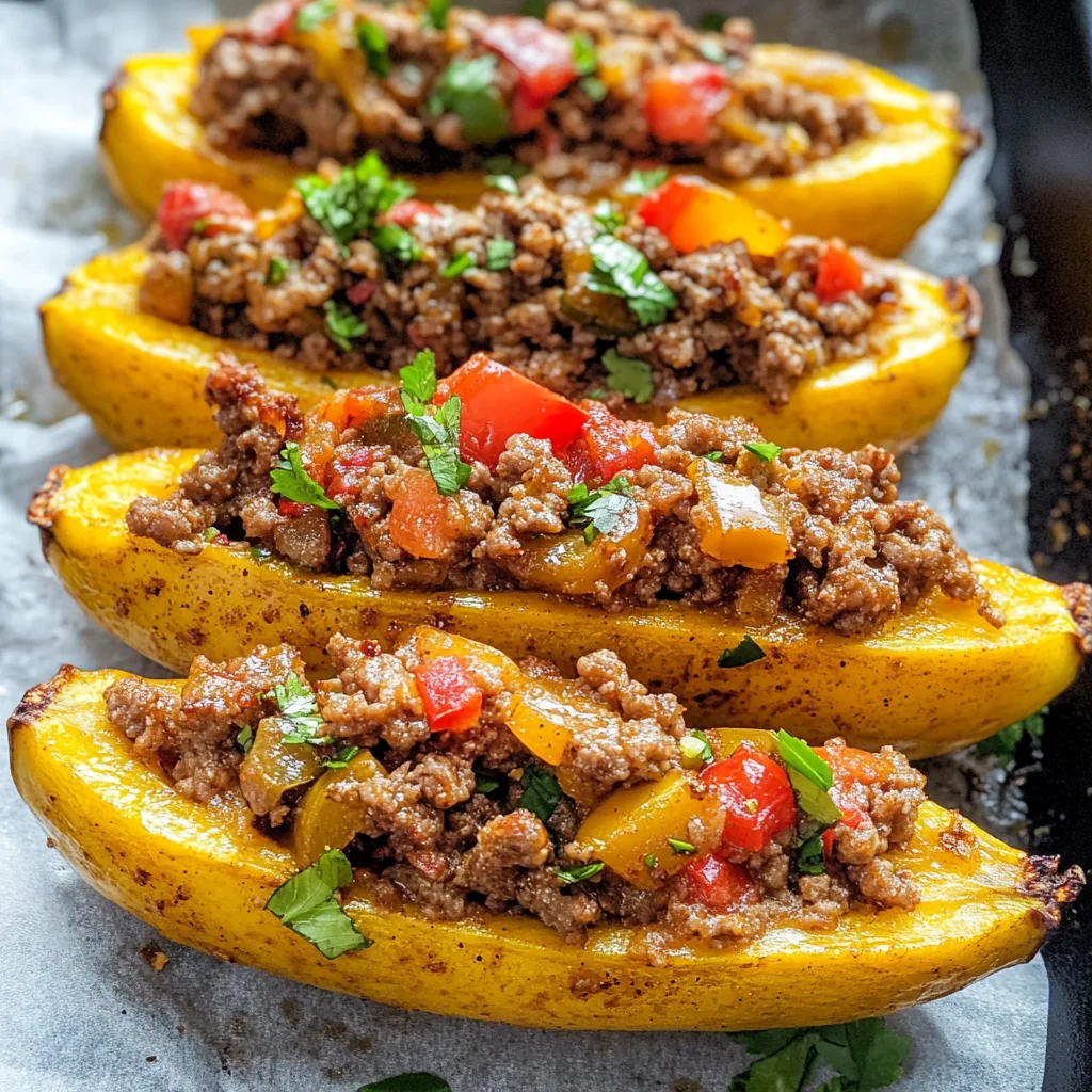 Stuffed Plantains (Canoas de Platanos)