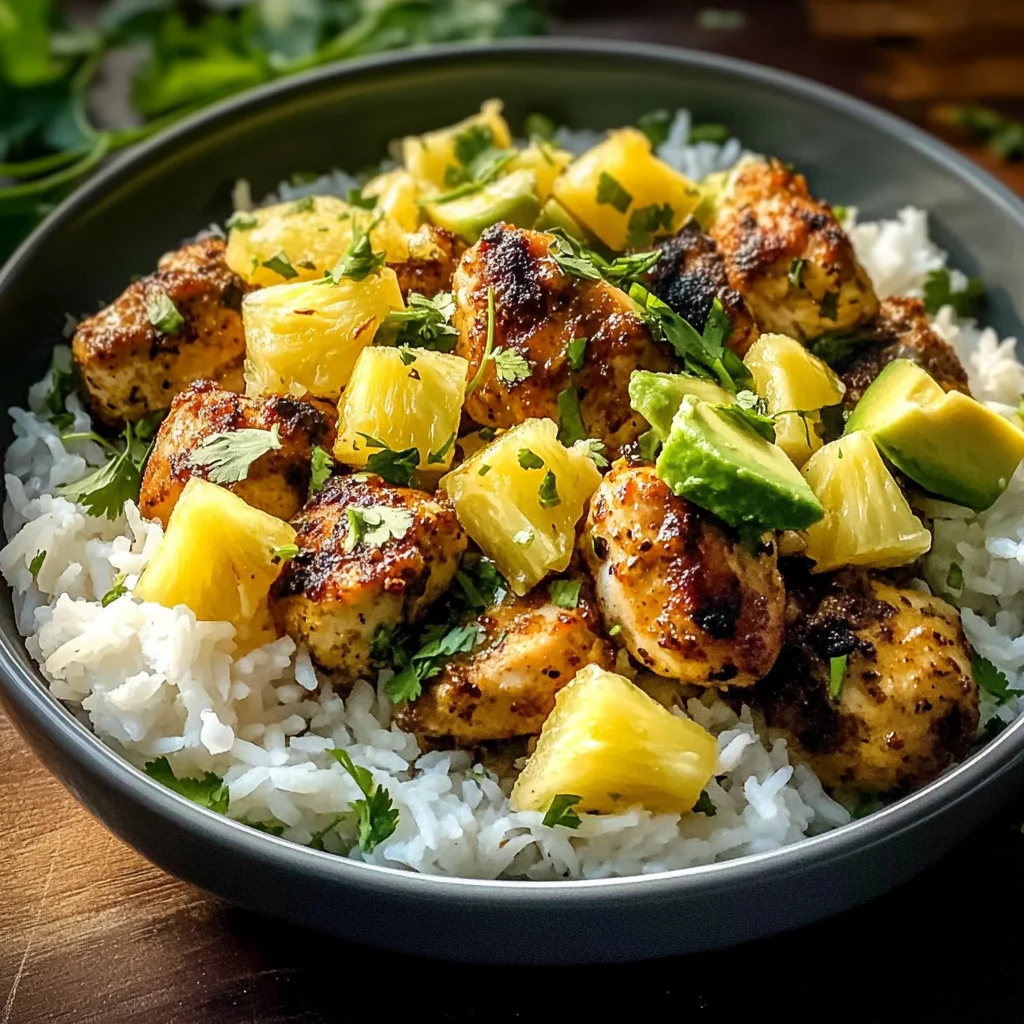 30 Minute Pineapple Chicken with Coconut Rice