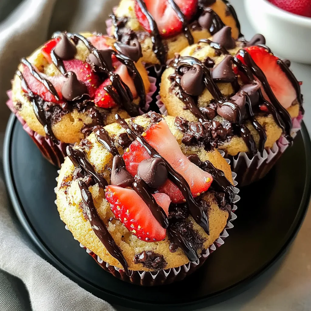 Bakery-Style Strawberry Chocolate Chip Muffins