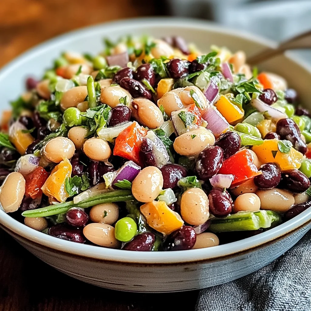Five Bean Salad with Garlicky Mustard Dressing Recipe
