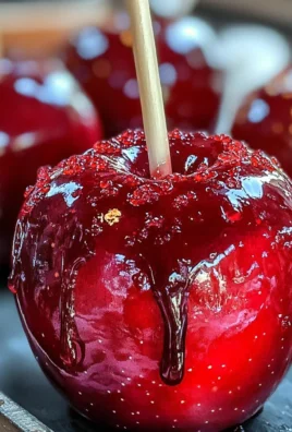 Homemade Candy Apples With Red Food Coloring