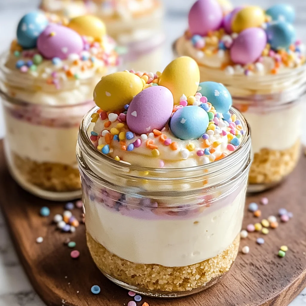 Mini Easter Cheesecake Jars - A Cute, No-Bake Spring Dessert