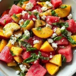 Refreshing and Juicy Watermelon Peach Salad for Hot Summer Days