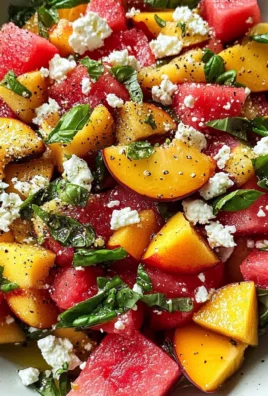Refreshing and Juicy Watermelon Peach Salad for Hot Summer Days