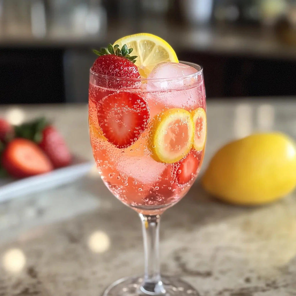 Sparkling Strawberry Lemon Mocktail