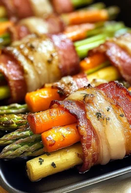 Turkey Bacon Wrapped Vegetables with Sweet Maple Glaze Magic