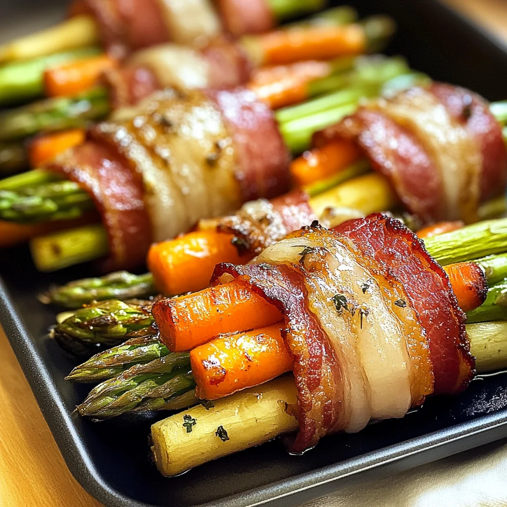 Turkey Bacon Wrapped Vegetables with Sweet Maple Glaze Magic
