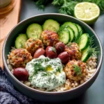 Tzatziki Greek Ground Turkey Meatball Bowls