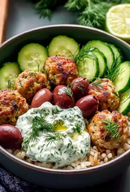 Tzatziki Greek Ground Turkey Meatball Bowls